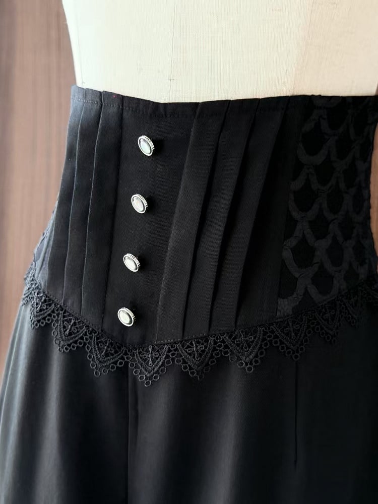 Corset Black Belt High Shorts Waist Boned Ouji Prince Lolita