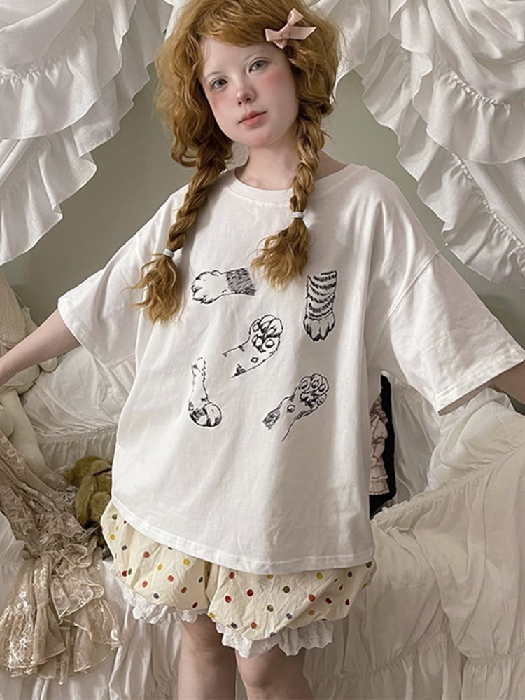 Kitty Claw Print Graphic T-shirt