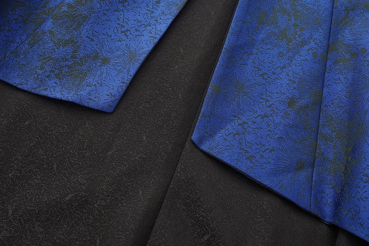 Langer ärmelloser Mantel und asymmetrische Ouji-Weste Blau Dunkelschwarz Lolita