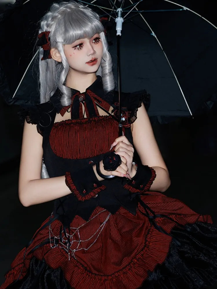 Black / Red Wrist Cuffs