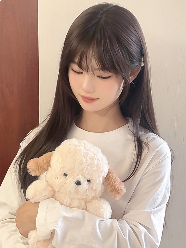 Dark Wig 60CM Air Length Brown With Bangs Straight