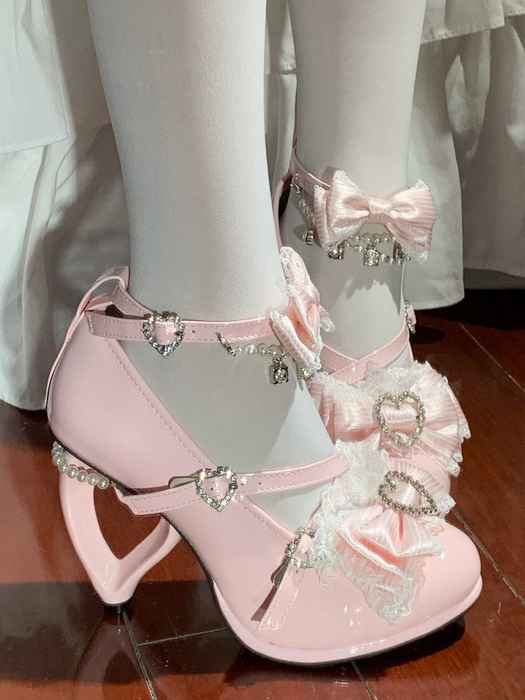 Heel Hime-Kei Pink with Heels High Heart-shaped