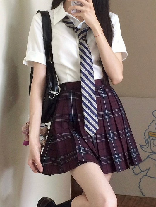 Muster JK Plaid Rot Uniform Rock 45CM Plissee