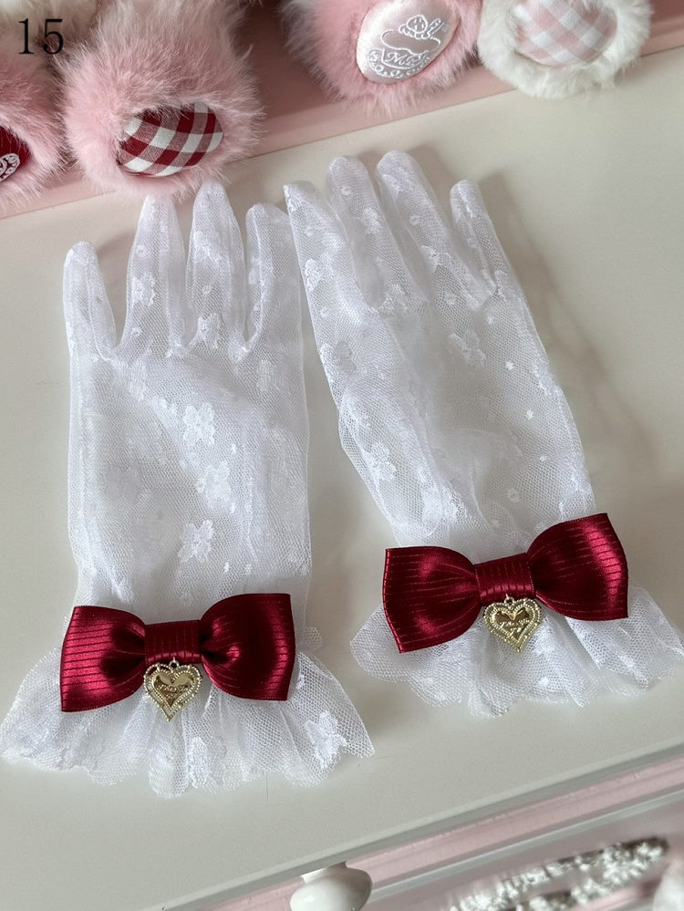 Crown/Heart Bowknot Lace Gloves Options Charm 16