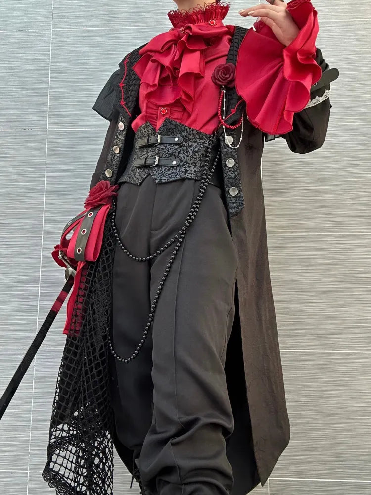 Belt Ouji Separate Lolita Black Pants Corset with Fashion