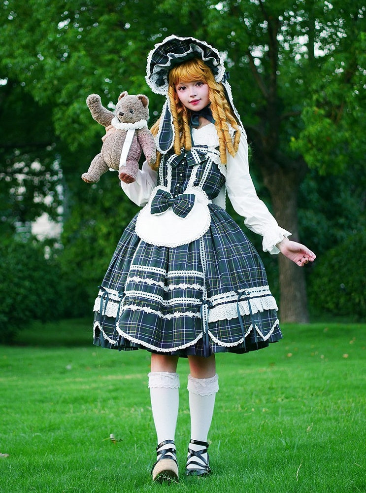 Design Lolita Trim Spitze Bär Schürze Ohr Weiß mit