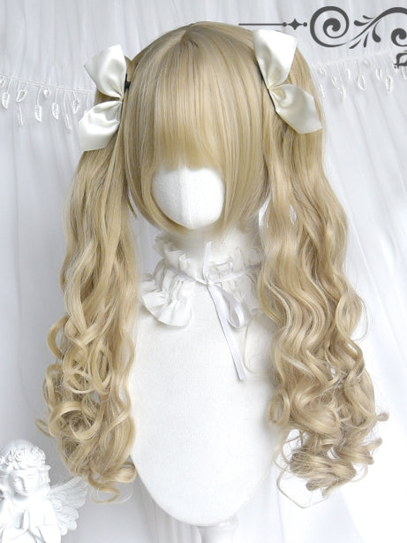 + Wigs Ponytails Wavy Short Bangs Two Blonde Long Claw With