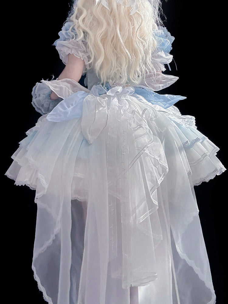 Layered Balletcore Theme Blue Princess Lolita Dress Skirt Tulip