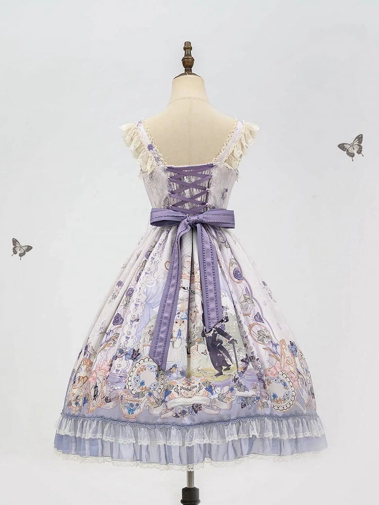 Lolita Tea Skirt Party Jumper Bunny Elegant Print Classic