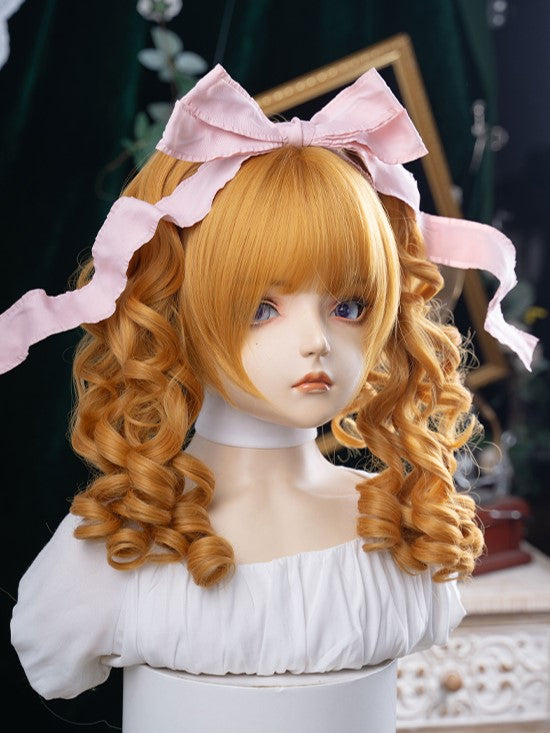 Synthetic Wig Length Ponytail Yellow Double 30CM Claw Clips With