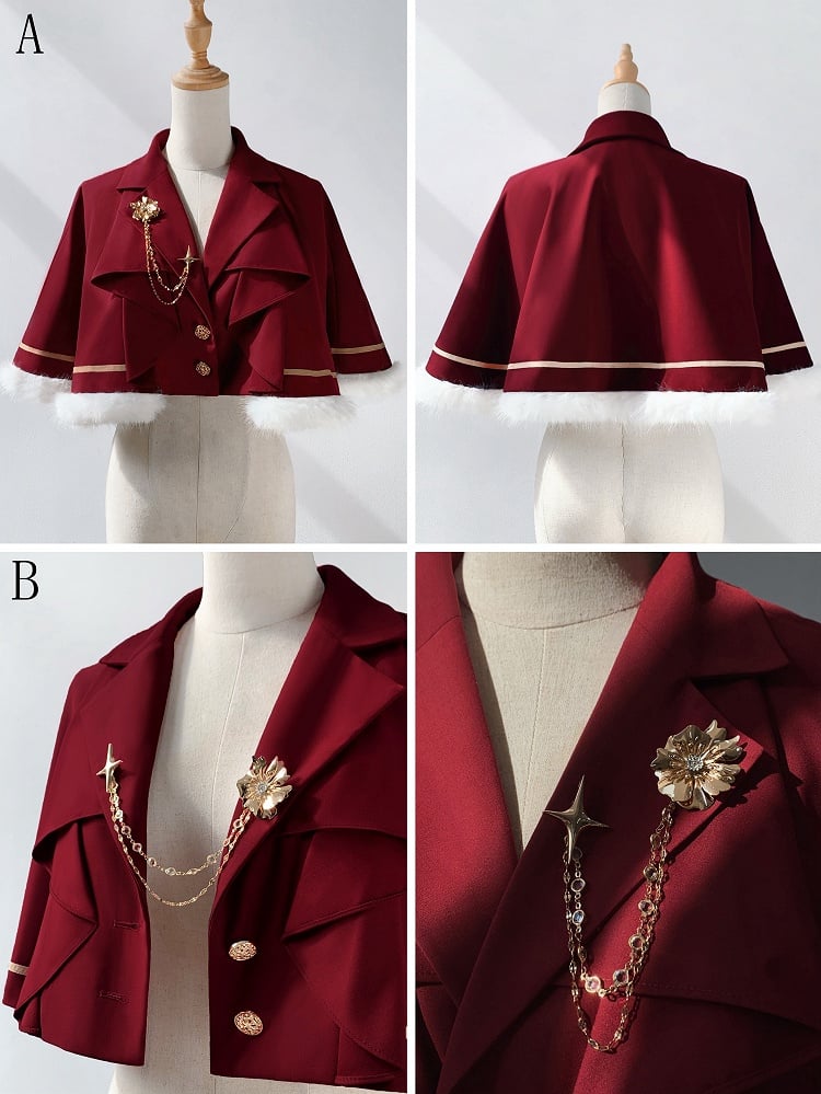 Ouji Red Cape Collar Blazer Lolita