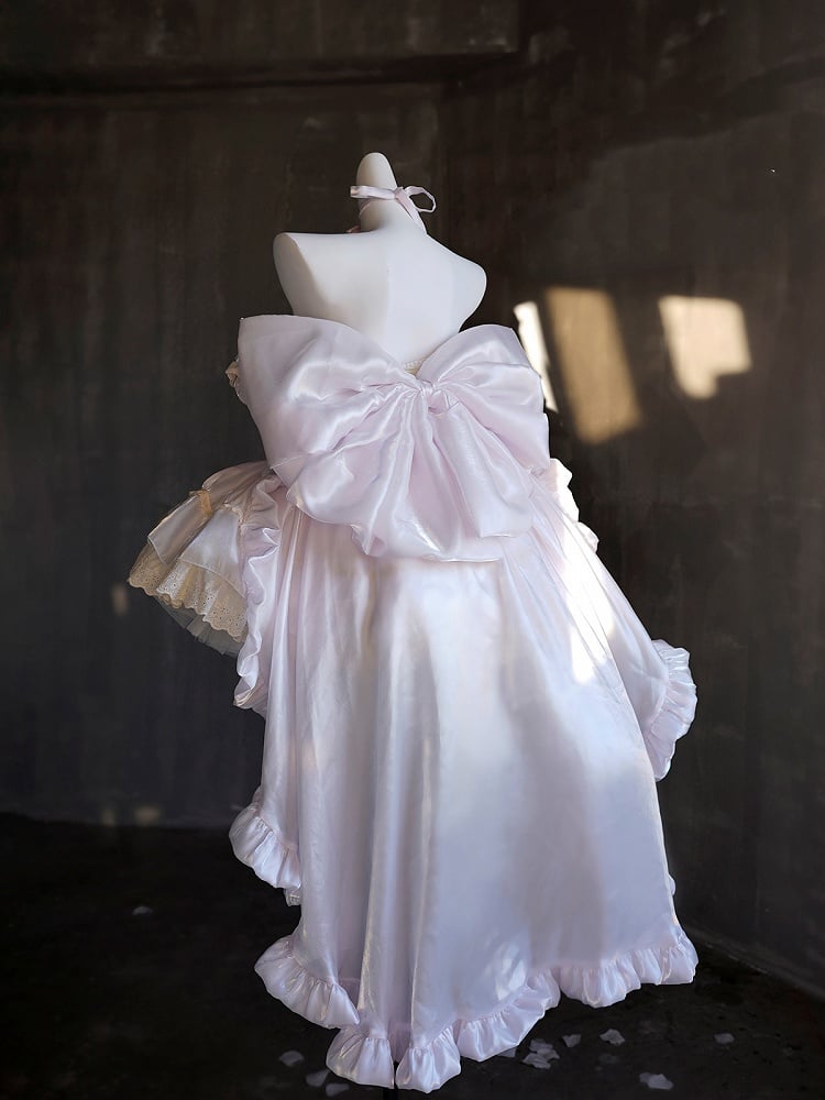 Light Dress Square Neckline and Short Puff Sleeves Sweet Lolita Princess Purple Puffy