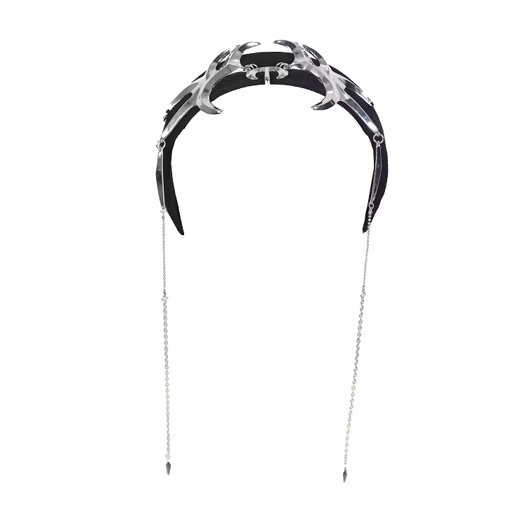Y3K Futuristic Black Cyberpunk Metal Chain KC Fashion
