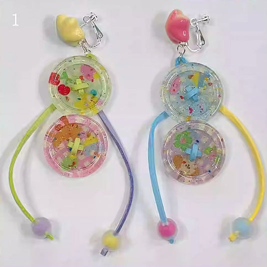 Beaded Charm Options Button 4 Ear Clips