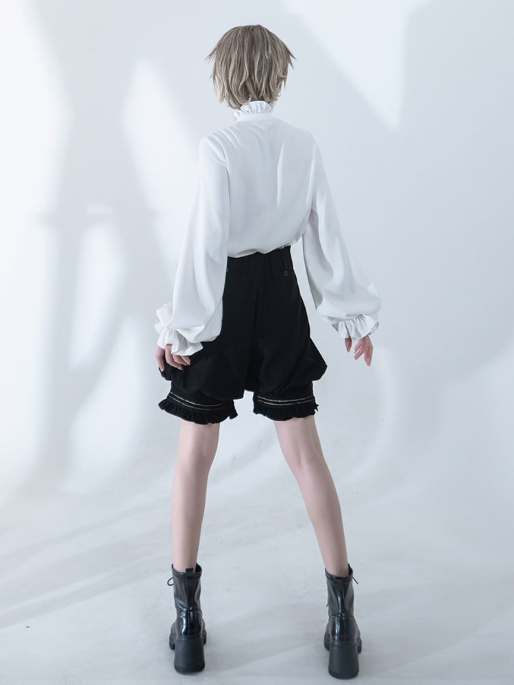 White Prince Ruffle Neckline Ouji Lolita Shirt