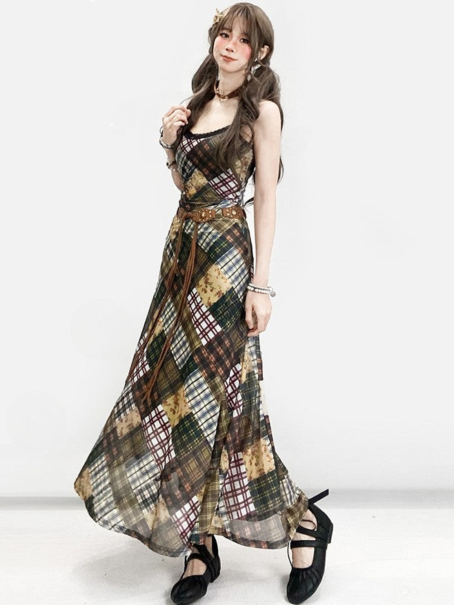 Kawaii Fashion Lace Cami Cardigan Brown Plaid Bittersweet With Millard Dress Pattern