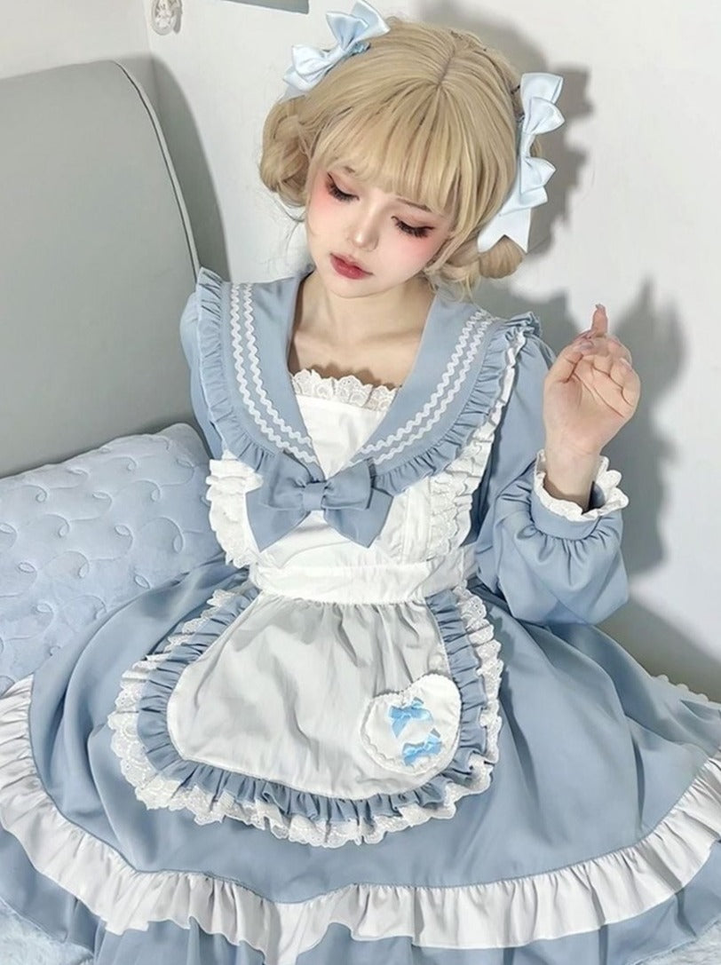 Robe de demoiselle d'honneur style marinière style collège lolita