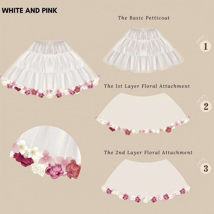 Floral Petticoat 35cm/45cm Length BlackBlue-Harvest Spring