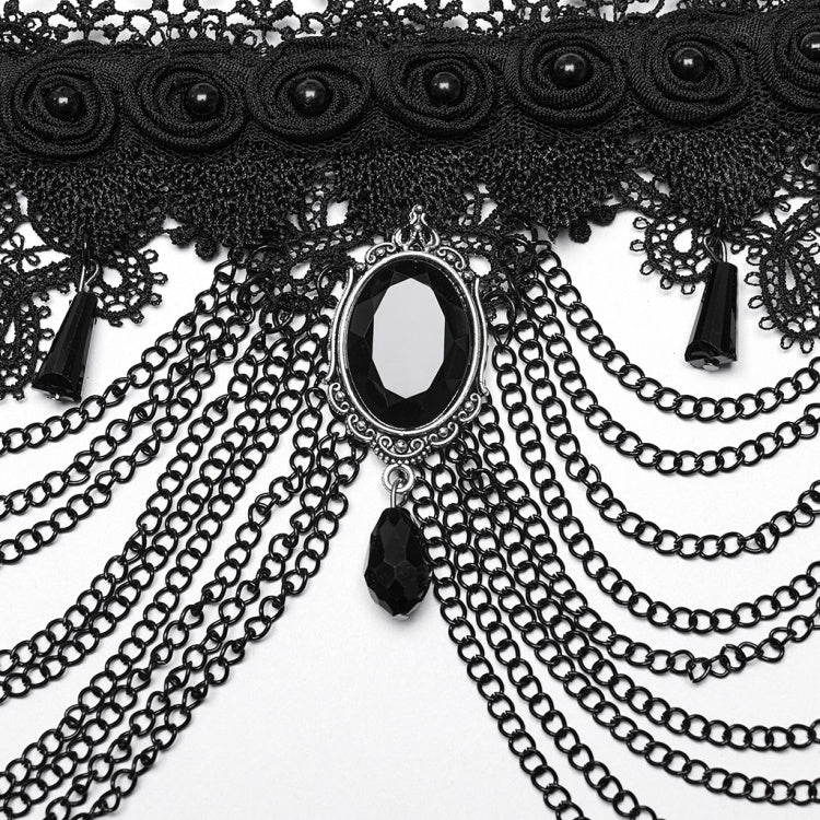Gothic Kopfbedeckung Spitzenhalsband