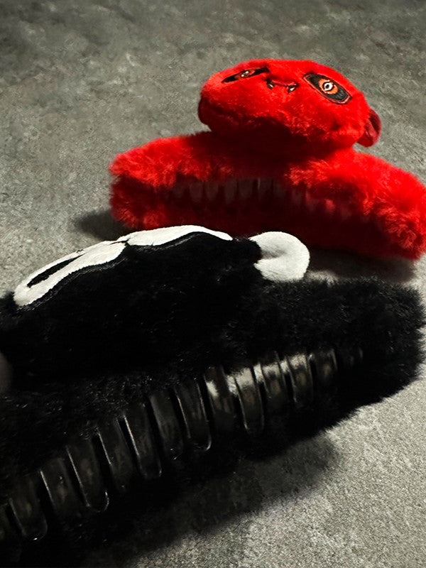 Devil Plush Red Hairclip Gothic