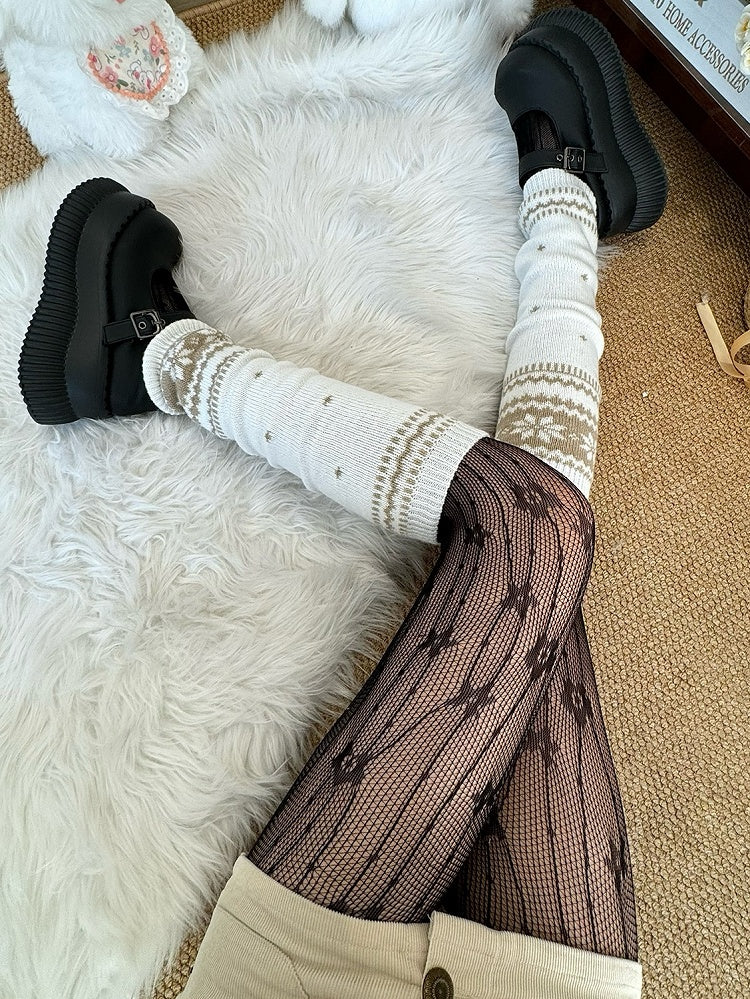 Y2K Black Floral Tights Pattern