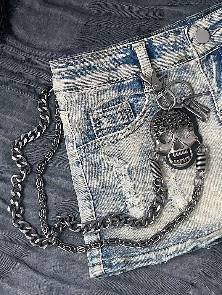 Accessoire Charm Kleiderkette Silber Skelett