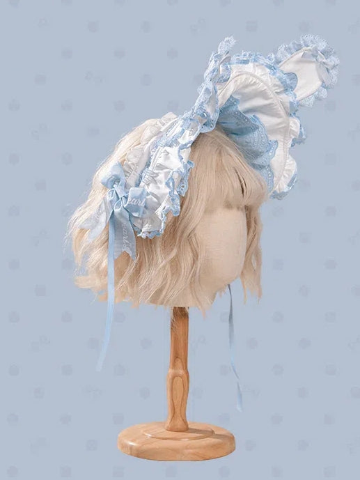Bonnet / Lolita Ears Bunny Brown Sweet Pink Blue
