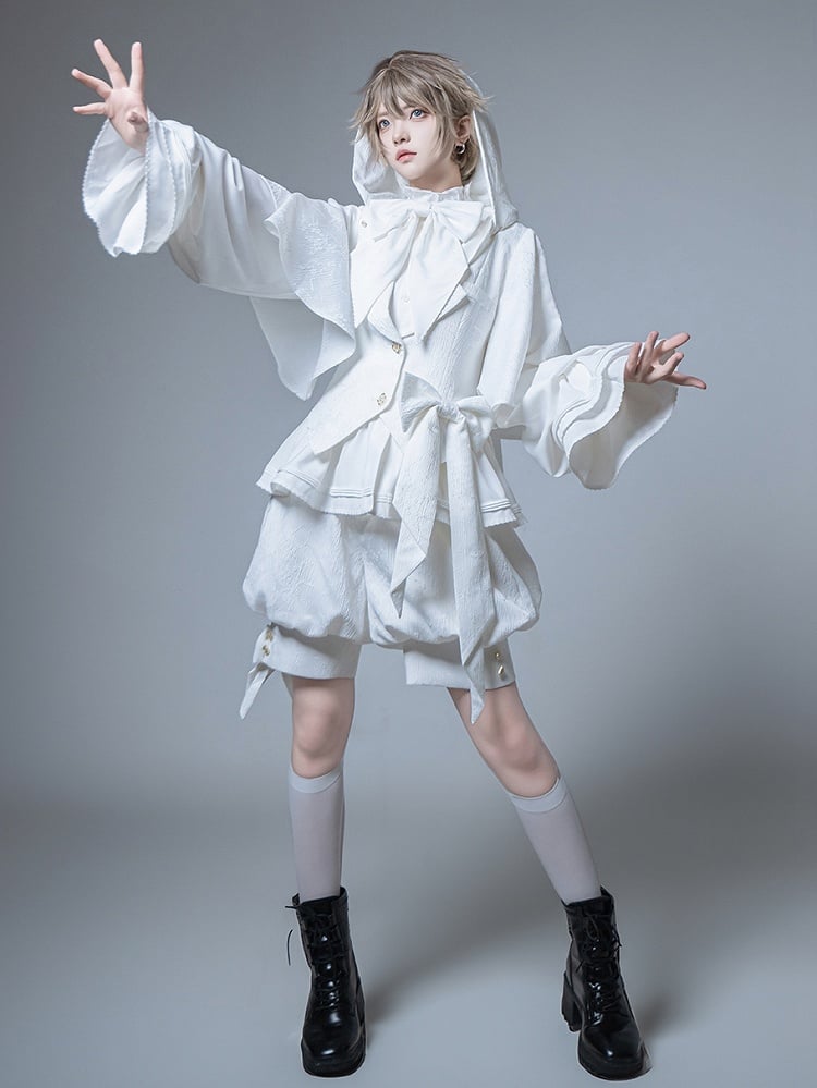 Knickerbockers Shorts Ouji Fabric Fashion Jacquard White