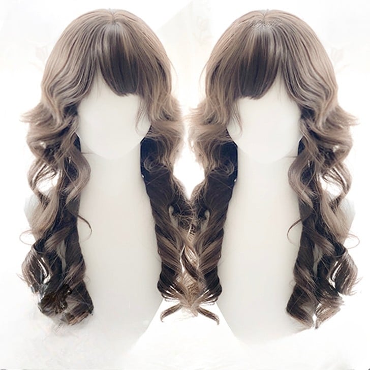 Wavy Length Brown Bangs With Wig 70CM