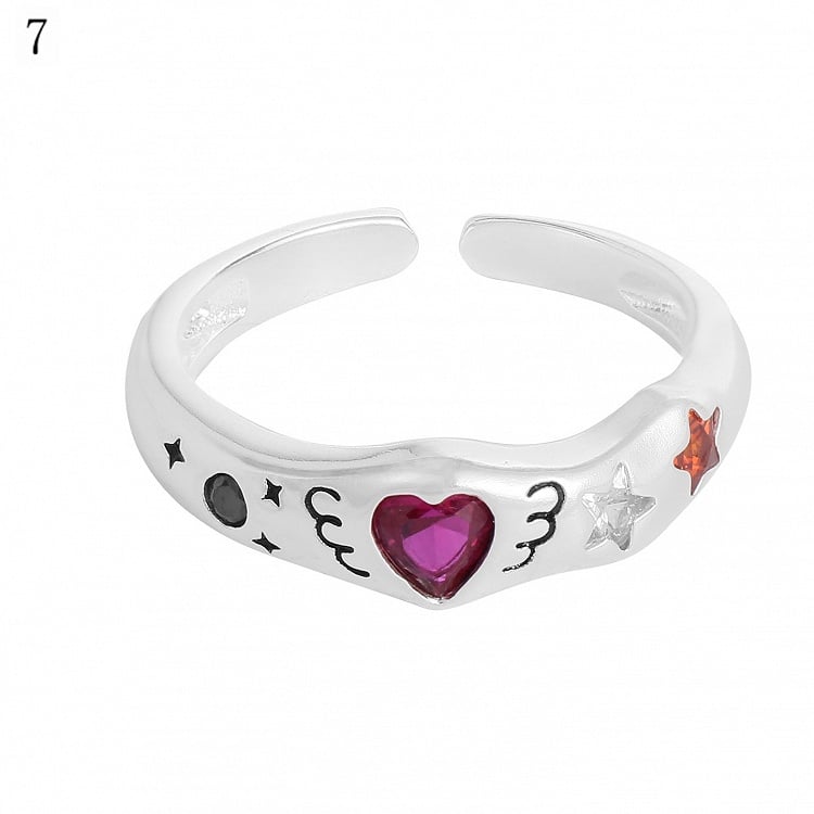 Rhinestone Decorated Options 9 Y2K Ring Bittersweet