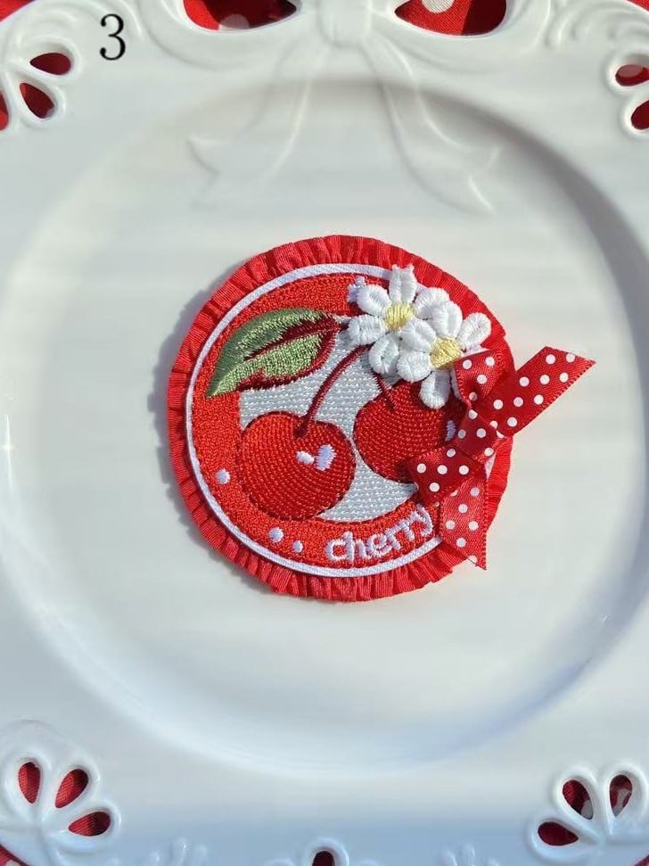 11 Decorated Bowknot Cherry/Strawberry/Cake Brooch/Hairclip Options