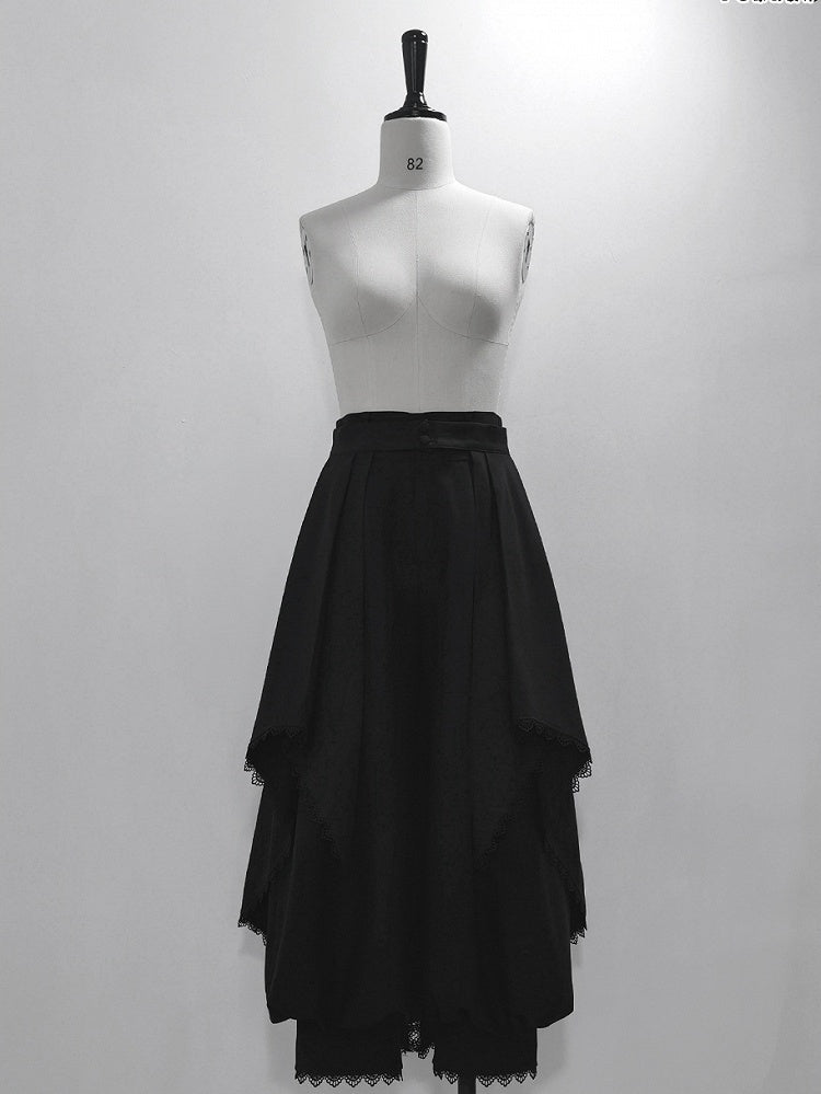 Pants with Train Lace-Trimmed (Ankle-Length) Removable Lantern
