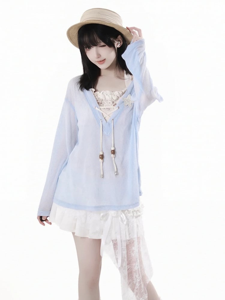 with Detachable Halter Top Apricot Ruffle Trim Beaded Bowknot Self-tie Padded Cups