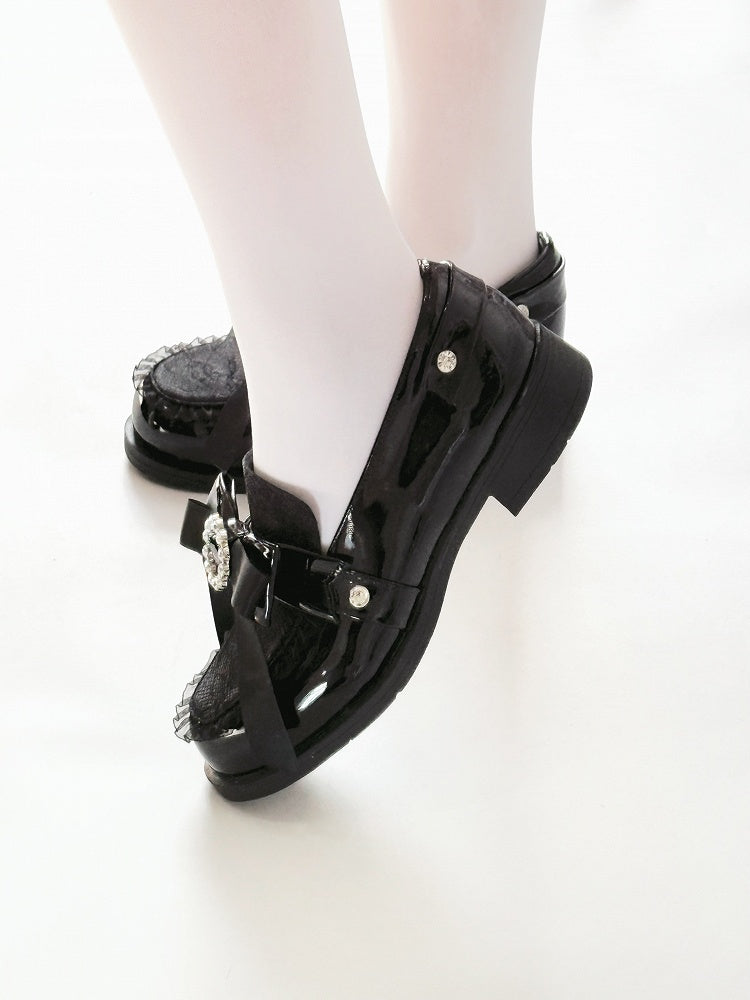 Loafer bei Bow Kei Shoes Top Slip-in Fit Schwarz Jirai