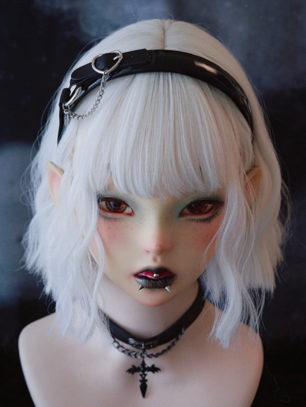 With Charm Gothic Black Decorated Buckle Heart KC