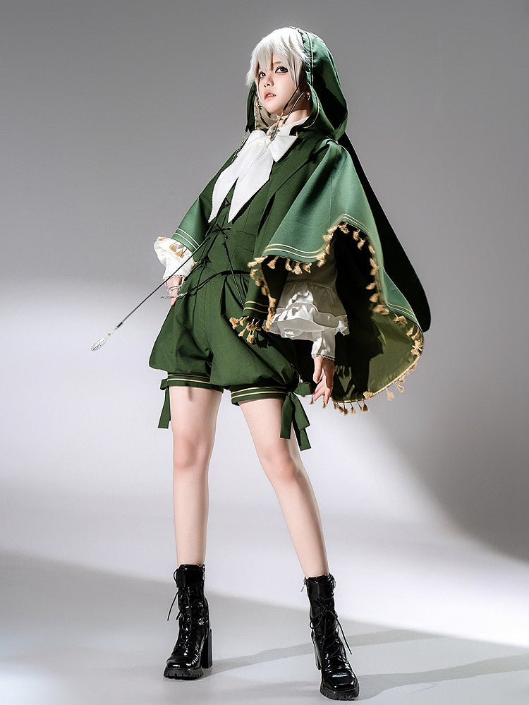 Cape Tassels Green Hem High-low Ouji Lolita