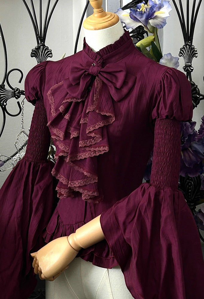 Purple Puff Short Sleeves Gothic Lolita Blouse