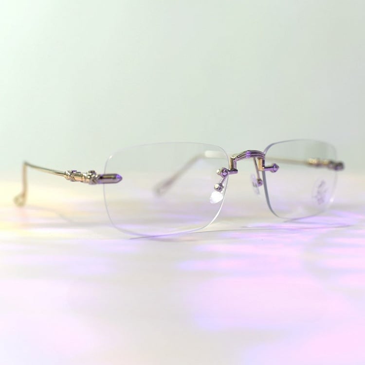 Glasses Rimless Silver Cyberpunk