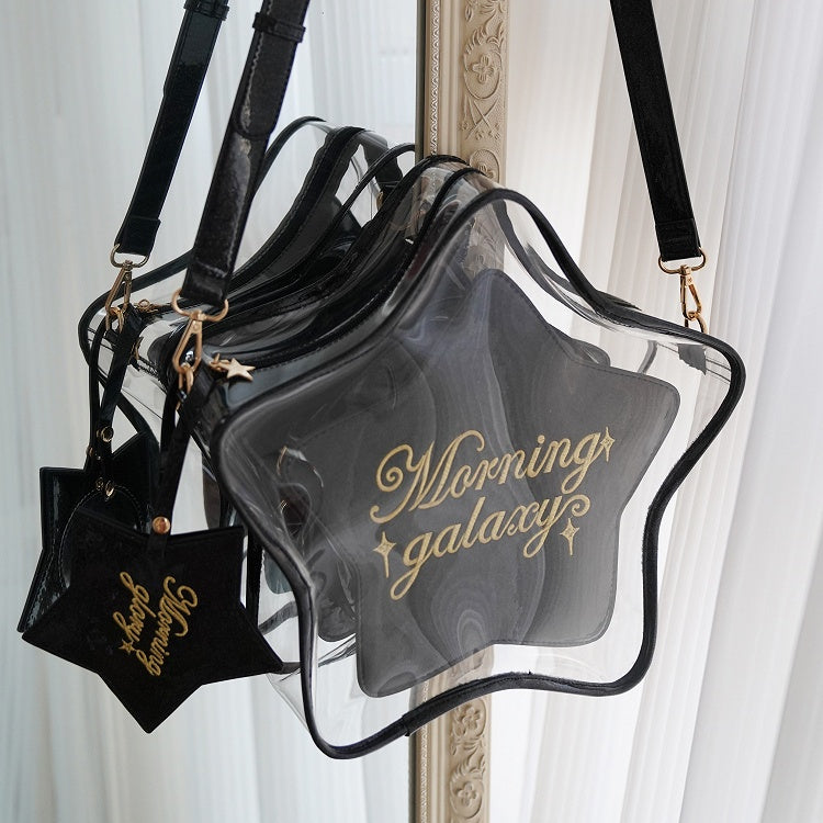 Badge Black Star-shaped Ita Bag PU Detachable Set with Charm