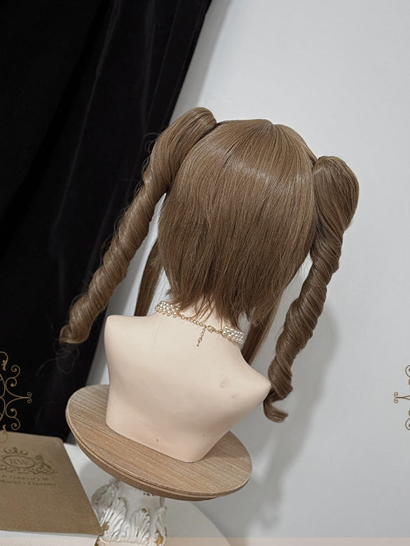 Wavy + Two Clips Medium Ponytails Brown Claw Wigs