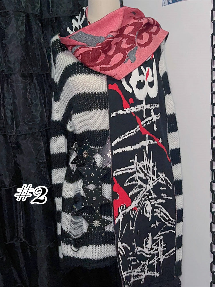 10 Options Punk Anime Print Scarf