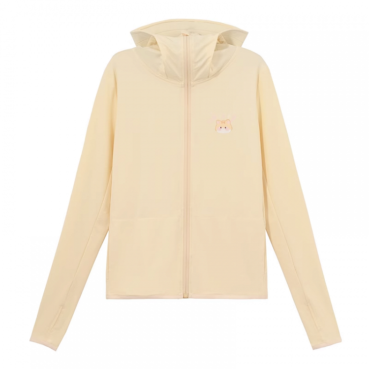Apricot Kitty Print Loose Sun Protection Jacket