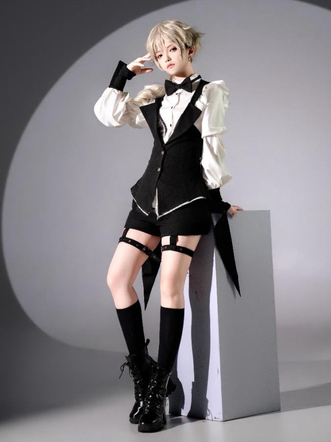 Lolita with Garters Ouji Shorts Black Buckle