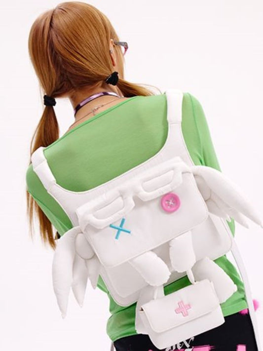 Schwarz/Weiße Yumi Kawaii Cross Elf Wings Tasche