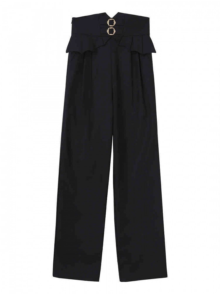 Black Ouji Lolita Corset Belt High Waist Prince Style Pants