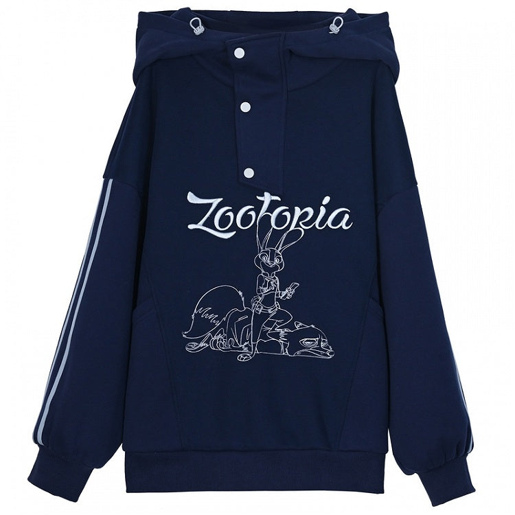 Zootopia Judy und Nick Grafik Marineblauer Hoodie