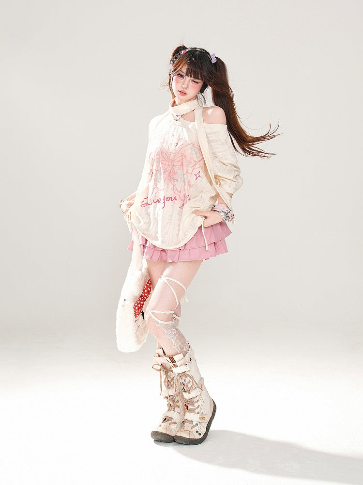 Tiered Mini Skirt Pink A-Line Glamorous