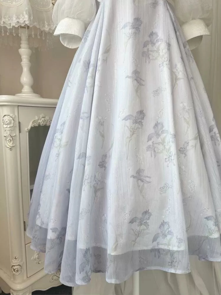 Halter Edward White Floral Piece Neck and One Summer Print Purple
