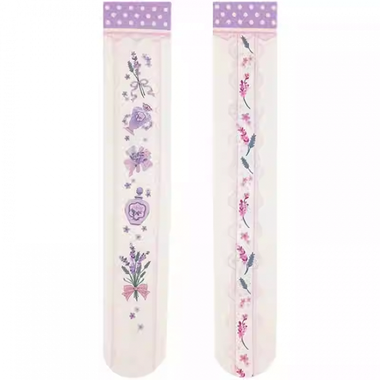 Lavender Printed Sweet Lolita Over Knee Stockings