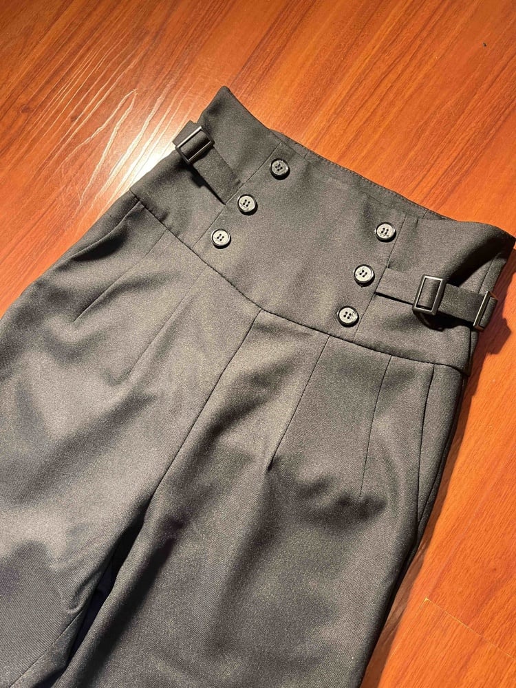 Schwarzer Korsettgürtel mit hoher Taille, Ouji-Lolita-Hose